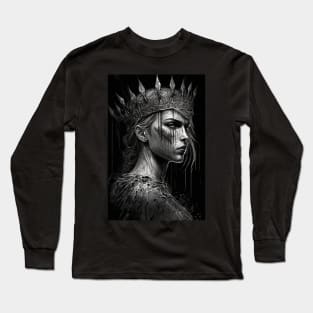 Fierce Warrior Queen Illustration Long Sleeve T-Shirt